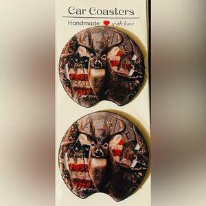 Deer Print Car Coasters
